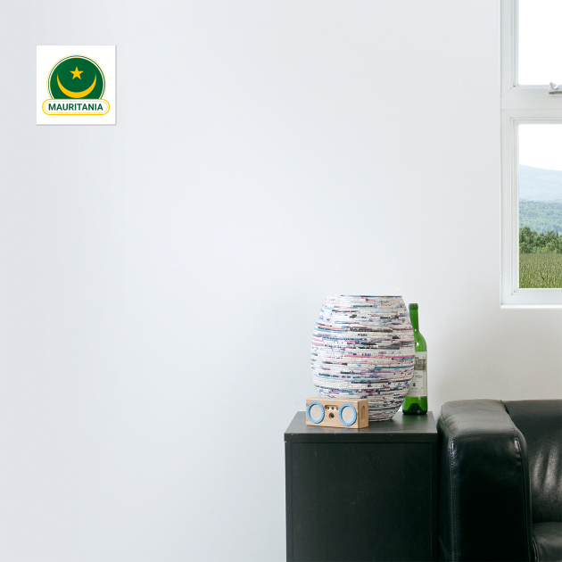 Mauritania Country Badge - Mauritania Flag by Yesteeyear